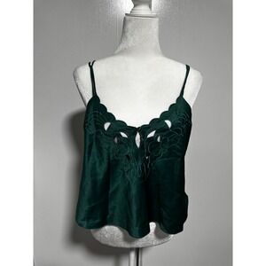 Vintage Victoria's Secret Emerald Green Cami Top Sleeveless Lingerie Tank Size M